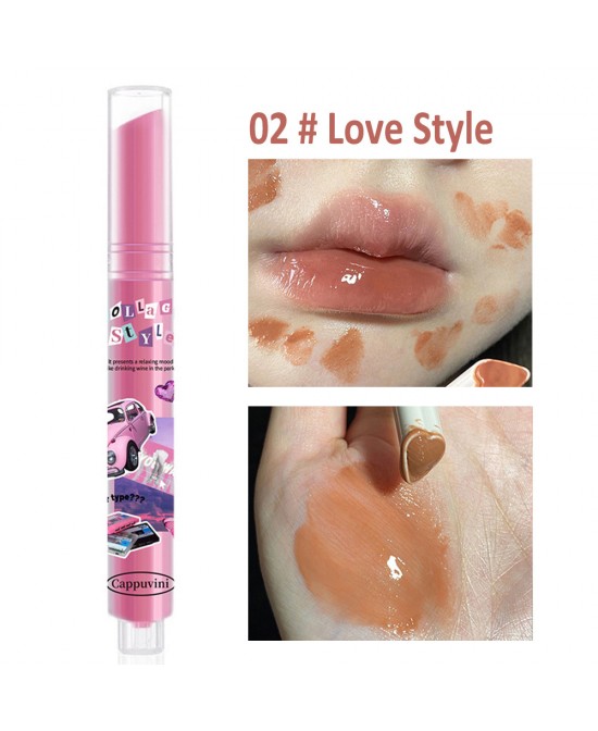 Jelly Mirror Lipstick Makeup Love Shape Waterproof Non-stick Cup Solid Lip Gloss Clear Long Lasting Moisturizing Lipstick Pen