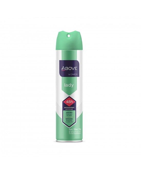 ABOVE Lady - 48 Hours Antiperspirant Deodorant - Dry Spray for Women - Notes of verbena, Raspberry and Pomegranate - Protects Against Sweat and Body Odor - Stain and Cruelty Free - 3.17 oz