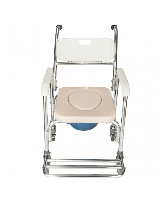 4 in 1 Multifunctional Aluminum Elder People Disabled People Pregnant Women Commode Chair Bath Chair White