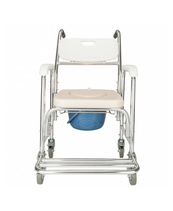 4 in 1 Multifunctional Aluminum Elder People Disabled People Pregnant Women Commode Chair Bath Chair White