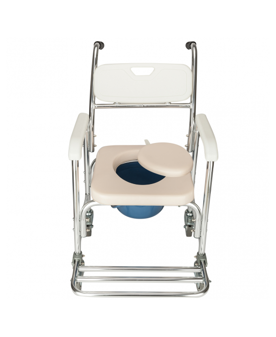 4 in 1 Multifunctional Aluminum Elder People Disabled People Pregnant Women Commode Chair Bath Chair White