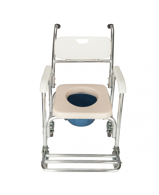 4 in 1 Multifunctional Aluminum Elder People Disabled People Pregnant Women Commode Chair Bath Chair White