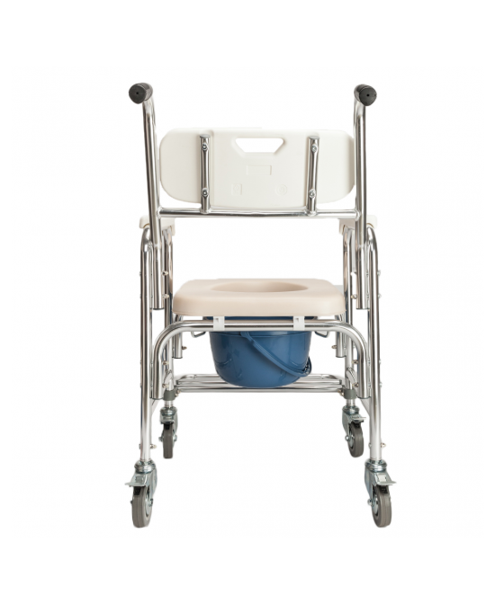 4 in 1 Multifunctional Aluminum Elder People Disabled People Pregnant Women Commode Chair Bath Chair White