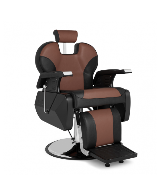 PVC Leather Case ABS Armrest Shell 300lbs Load-Bearing Disc With Footrest Can Be Put Down Barber Chair Black Brown