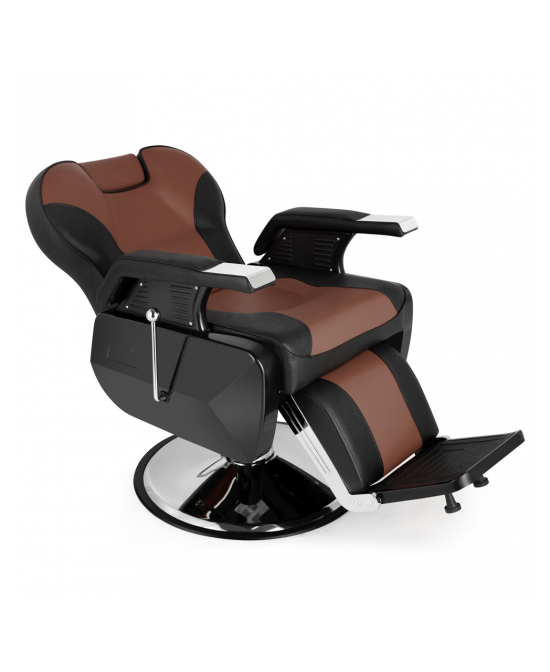 PVC Leather Case ABS Armrest Shell 300lbs Load-Bearing Disc With Footrest Can Be Put Down Barber Chair Black Brown