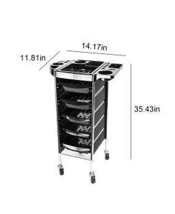 YC-Q7 5 Tiers Hairdresser Beauty Storage Trolley Black