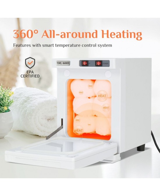 Hot Towel Warmer for Facials Massage, Esthetician Towel Heating Cabinet Black, Aluminum Chamber, Salon Beauty Spa Barbershop Equipment