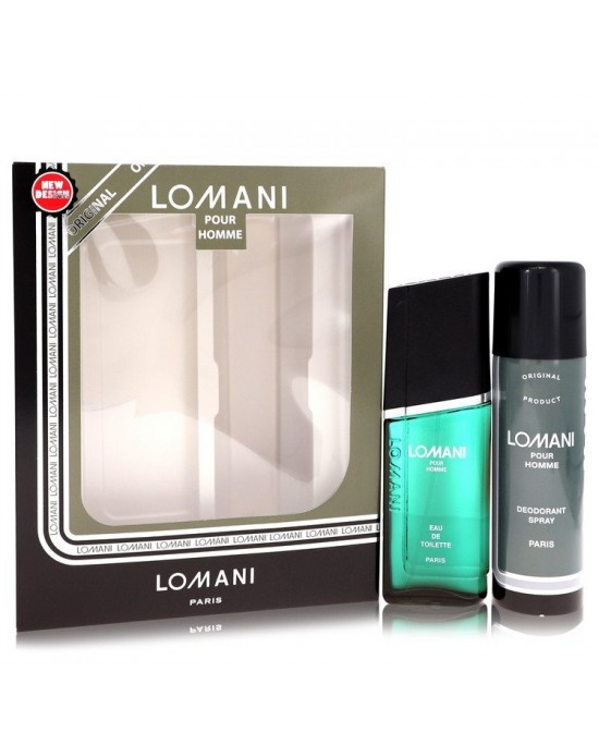 Lomani by Lomani Gift Set -- 3.4 oz Eau De Toilette Spray + 6.7 oz Deodorant Spray (Men)