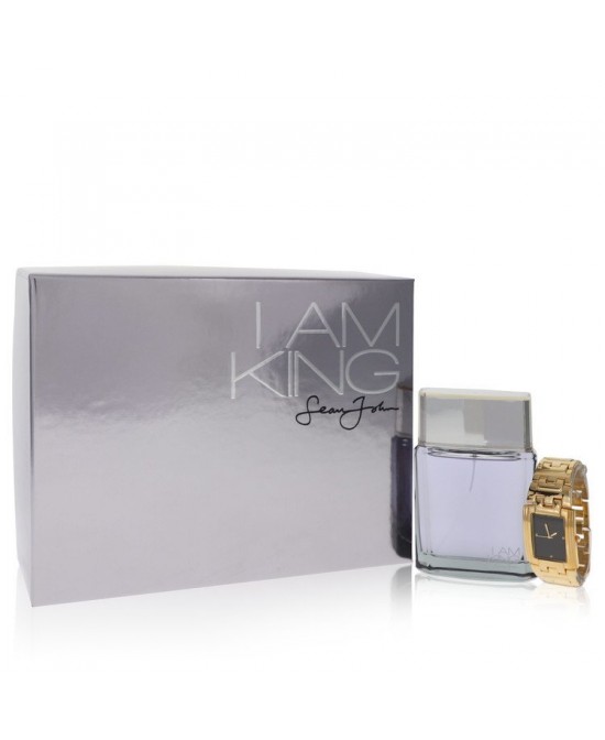 I Am King by Sean John Gift Set -- 3.4 oz Eau De Toilette Spray + Watch (Men)