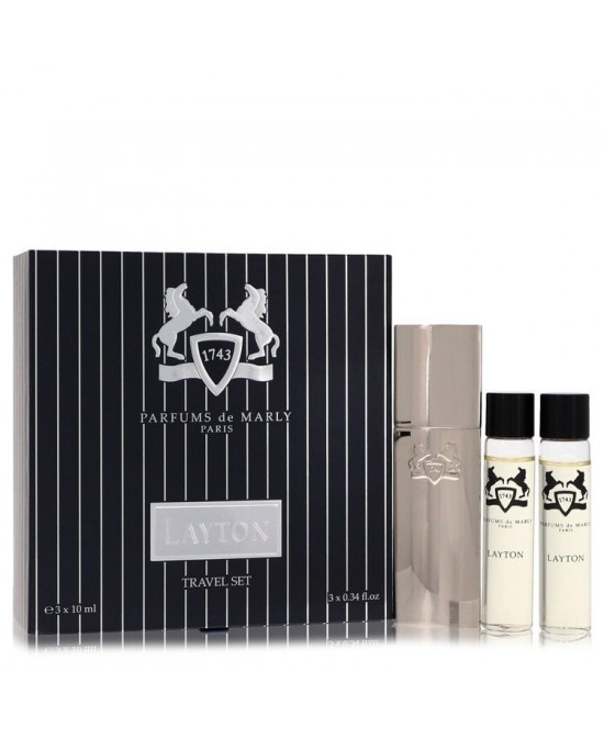 Layton Royal Essence by Parfums De Marly Three Eau De Parfum Sprays Travel Set 3 x .34 oz (Men)