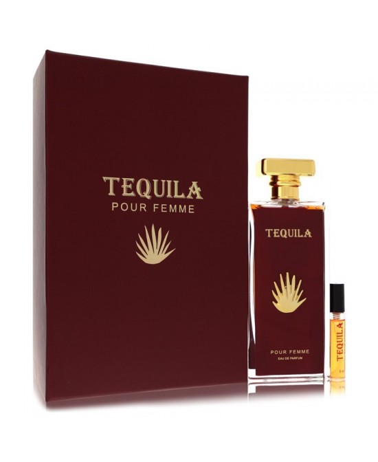 Tequila Pour Femme Red by Tequila Perfumes Eau De Parfum Spray + Free .17 oz Mini EDP Spray 3.3 oz (Women)