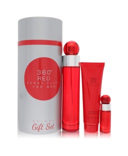 Perry Ellis 360 Red by Perry Ellis Gift Set -- 3.4 oz Eau De Toilette Spray + .25 oz Mini EDT Spray + 3 oz Shower Gel in Tube Box (Men)