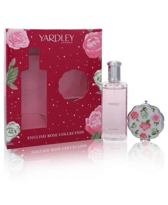 English Rose Yardley by Yardley London Gift Set -- 4.2 oz Eau De Toilette Spray + Compact Mirror (Women)