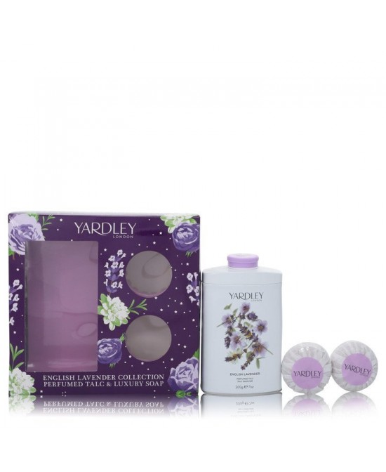 English Lavender by Yardley London Gift Set -- 7 oz Perfumed Talc + 2-3.5 oz Soap (Women)