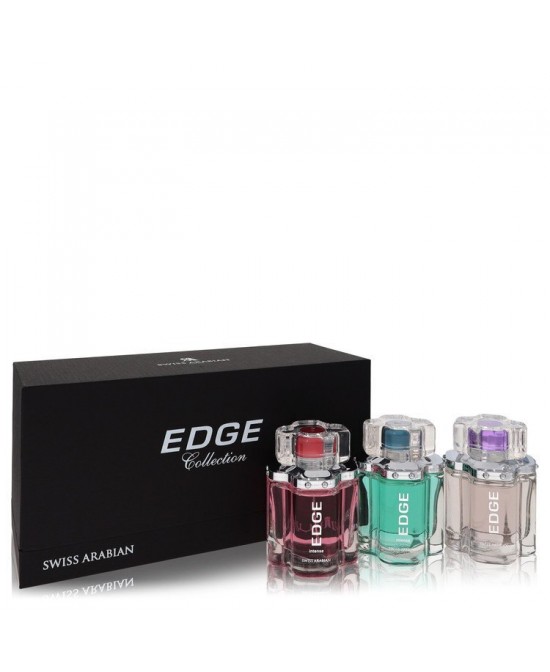 Edge Intense by Swiss Arabian Gift Set -- Edge 3.4 oz Eau De Parfum Spray for Women + Edge Intense 3.4 oz Eau De Parfum Spray for Women + Edge Intense 3.4 oz Eau De Toilette Spray for Men (Women)