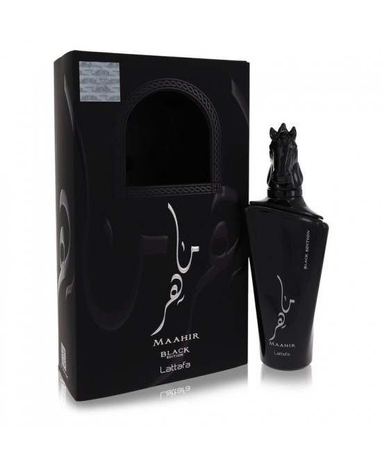 Maahir Black Edition by Lattafa Eau De Parfum Spray (Unisex) 3.4 oz (Women)