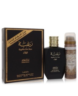 Lattafa Raghba Man by Lattafa Eau De Parfum Spray plus 1.7 oz Deodorant Spray 3.4 oz (Men)