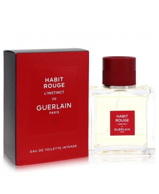 Habit Rouge L'instinct by Guerlain Eau De Toilette Intense Spray 1.6 oz (Men)