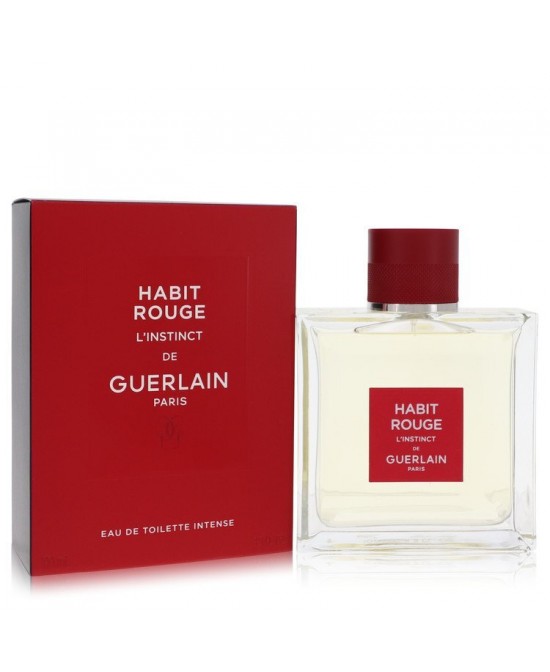 Habit Rouge L'instinct by Guerlain Eau De Toilette Intense Spray 3.3 oz (Men)