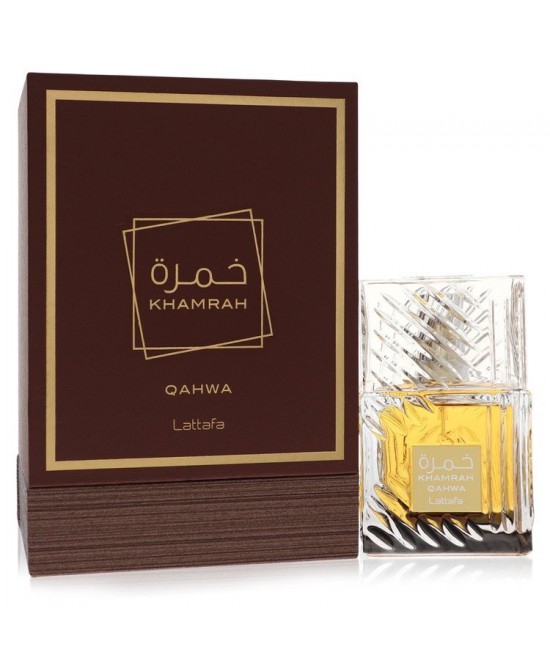 Lattafa Khamrah Qahwa by Lattafa Eau De Parfum Spray (Unisex) 3.4 oz (Men)