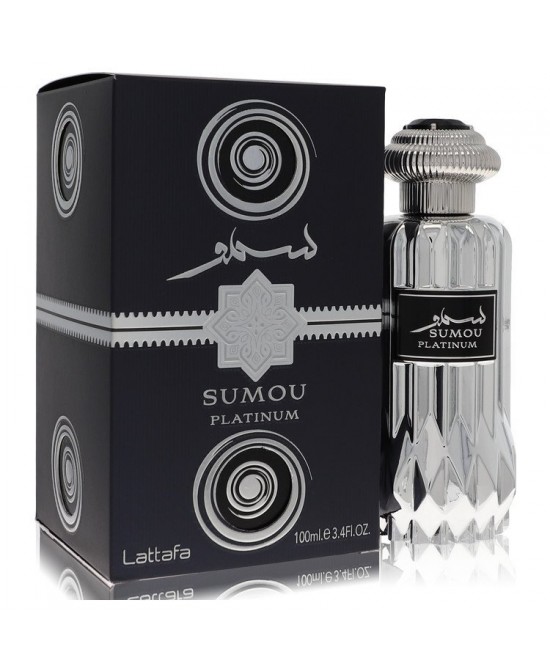 Lattafa Sumou Platinum by Lattafa Eau De Parfum Spray (Unisex) 3.4 oz (Men)