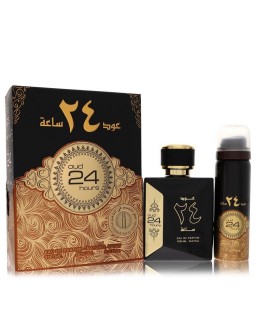 Ard Al Zaafaran Oud 24 Hours by Al Zaafaran Eau De Parfum Spray + 1.7oz Perfumed Spray (Unisex) 3.4 oz (Men)