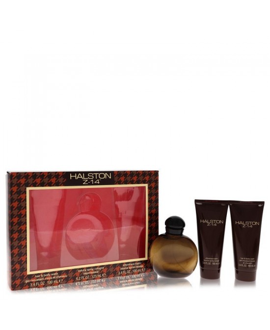 Halston Z-14 by Halston Gift Set -- 4.2 oz Cologne Spray + 3.4 oz After Shave Balm + 3.4 oz Hair & Body Wash (Men)